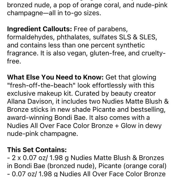 Limited Edition NUDESTIX Mini Beachy Nudes 3pc Kit - Picture 3 of 3